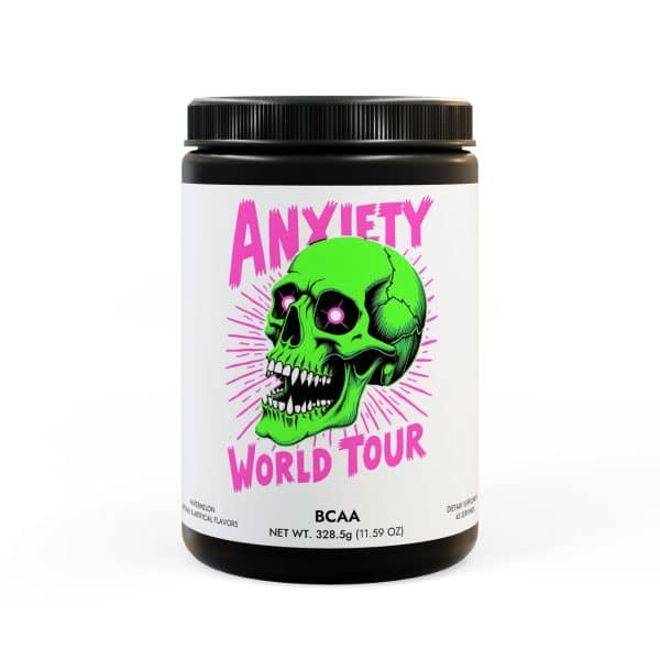 Anxiety World Tour BCAA Supplement, Watermelon (325g, 11.46oz, 45 servings)