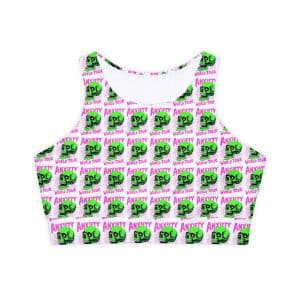 Anxiety World Tour Fully Lined, Padded Sports Bra (AOP)