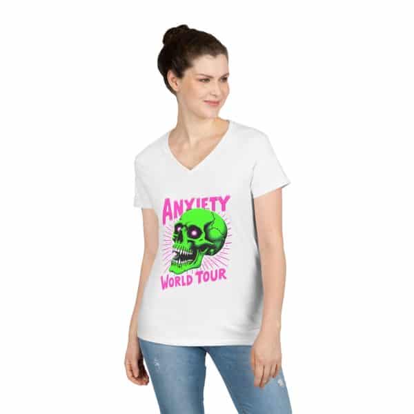 Anxiety World Tour Ladies' V-Neck T-Shirt - Image 3