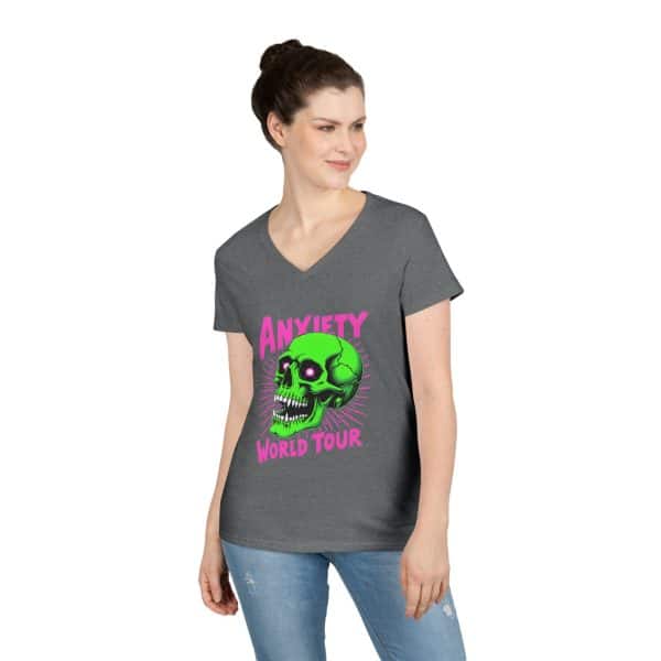 Anxiety World Tour Ladies' V-Neck T-Shirt - Image 15