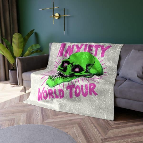 Anxiety World Tour Crushed Velvet Blanket - Image 4