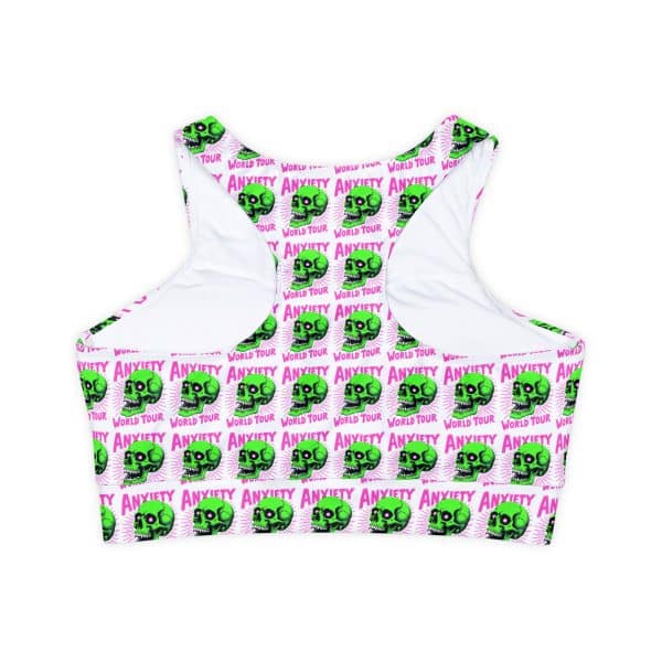 Anxiety World Tour Fully Lined, Padded Sports Bra (AOP) - Image 2