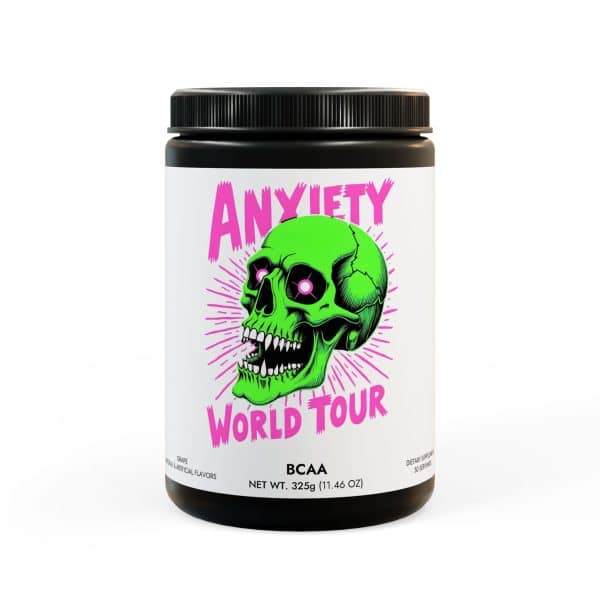 Anxiety World Tour BCAA Supplement, Grape (325g, 11.46oz, 50 servings)