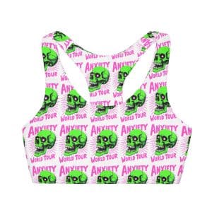 Anxiety World Tour Girls' Double Lined Seamless Sports Bra (AOP)