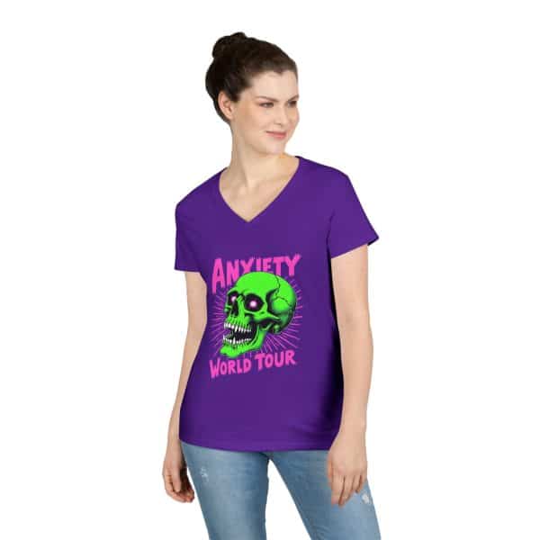 Anxiety World Tour Ladies' V-Neck T-Shirt - Image 33