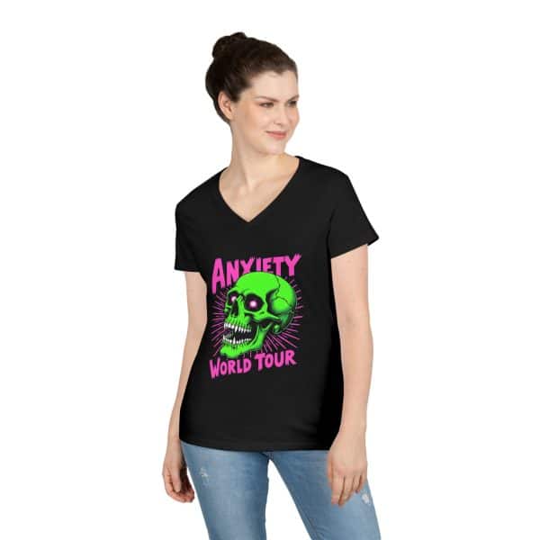 Anxiety World Tour Ladies' V-Neck T-Shirt - Image 9