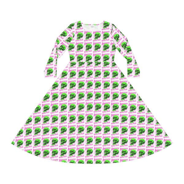 Anxiety World Tour Women's Long Sleeve Dance Dress (AOP)