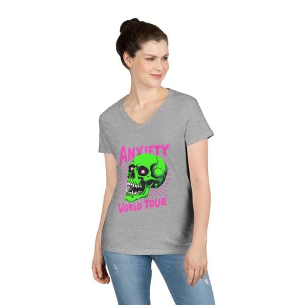Anxiety World Tour Ladies' V-Neck T-Shirt - Image 12