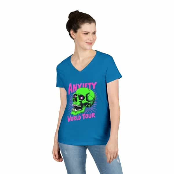 Anxiety World Tour Ladies' V-Neck T-Shirt - Image 18
